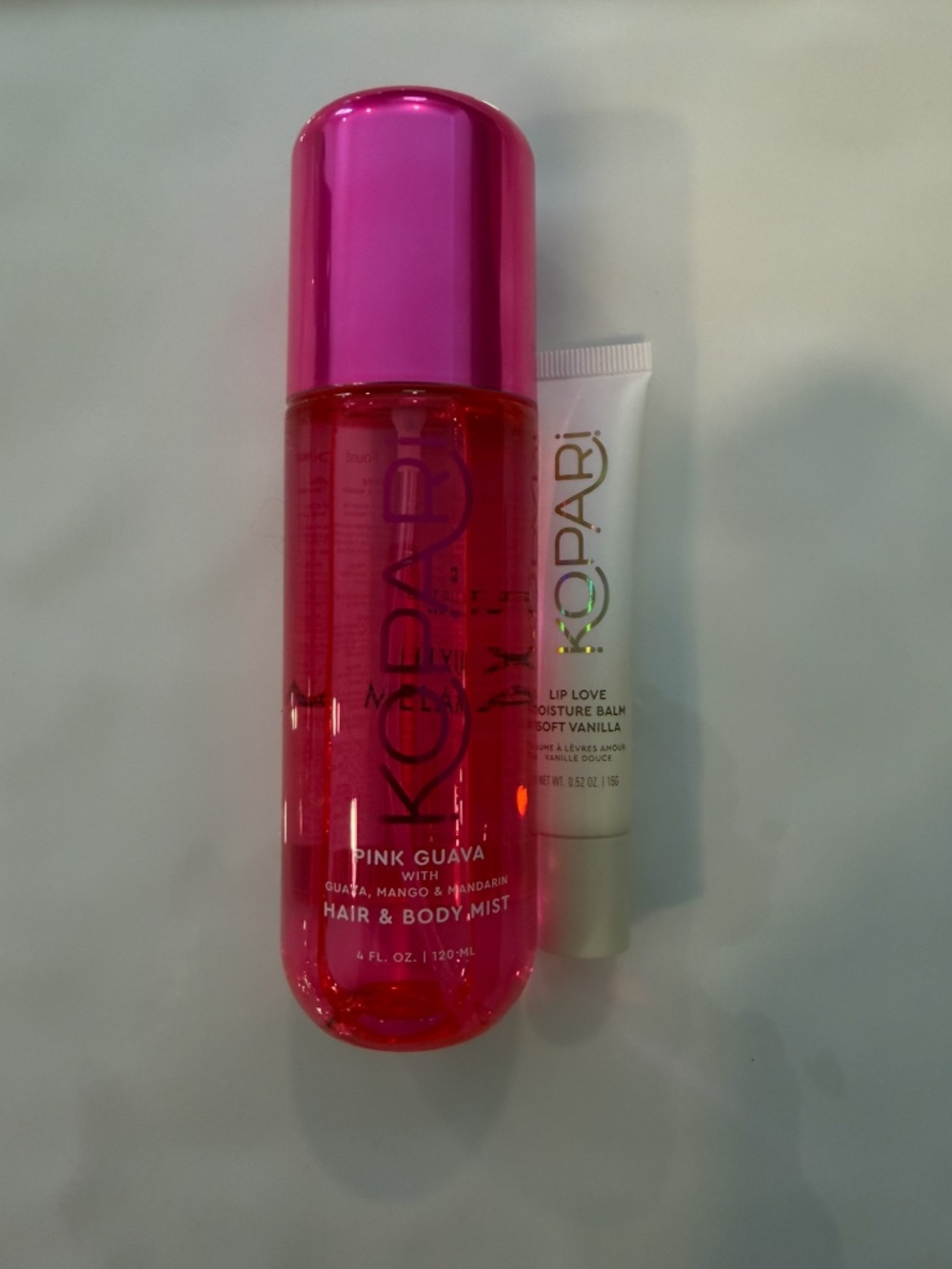 NWT Kopari set of Pink Guava Hair Body Mist and Lip Love Moisture Balm Vanilla